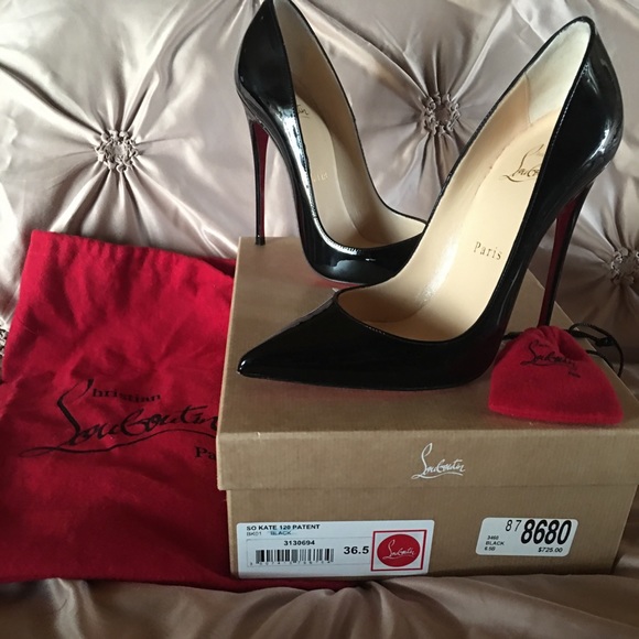 Christian Louboutin Shoes - Christian Louboutin So Kate 120 Black Patent Shoes